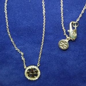 Tory Burch Jewelry - Tory Burch Crystal Encrusted Circle Logo Necklace Tory Burch Jewelry - Tory Burch Crystal Encrusted Circle Logo Necklace